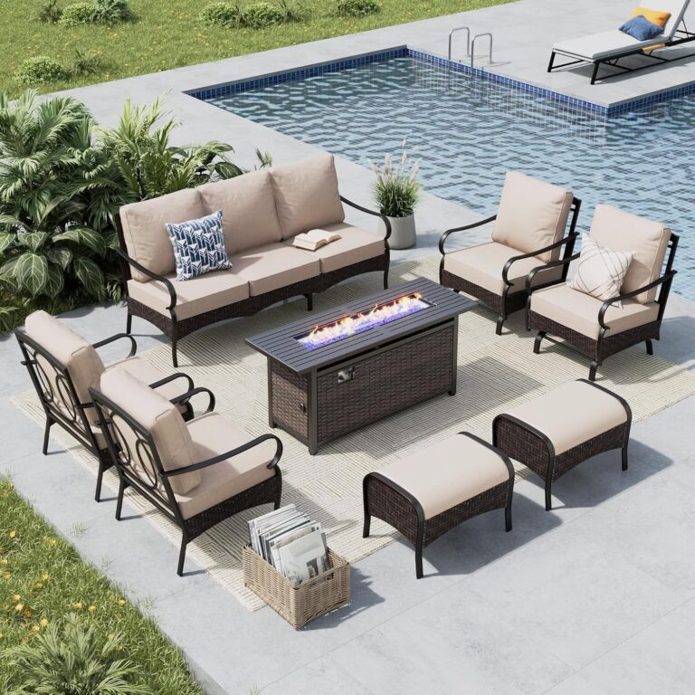 MFSTUDIO 4 Pieces Outdoor Patio Furniture