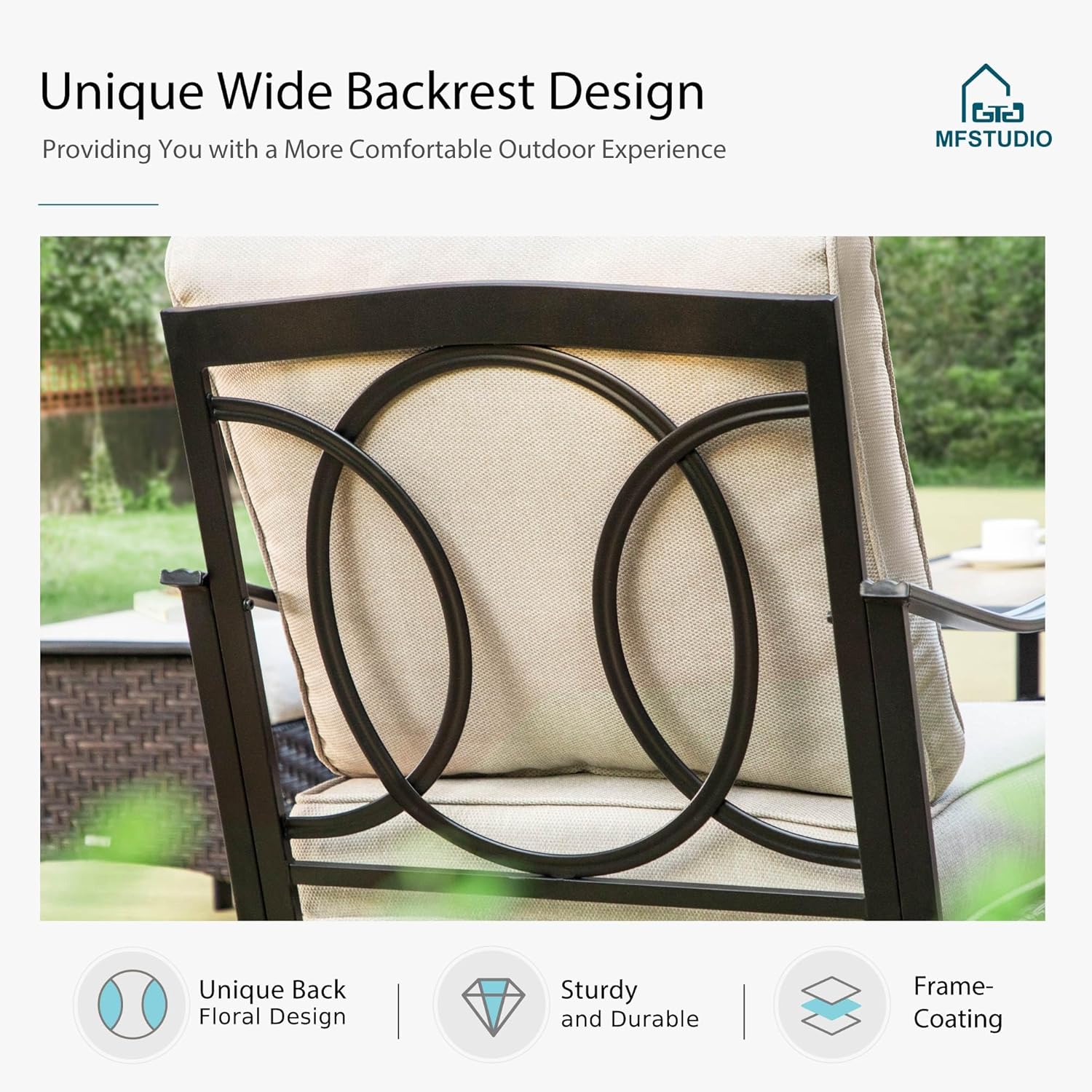 MFSTUDIO 4 Pieces Outdoor Patio Furniture