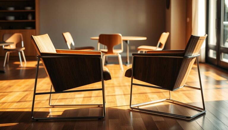Metal and Wood Frame Chairs